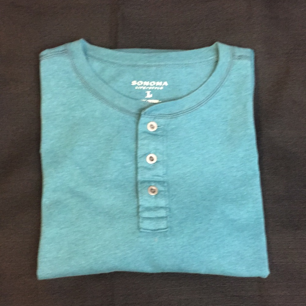 Teal henley tee